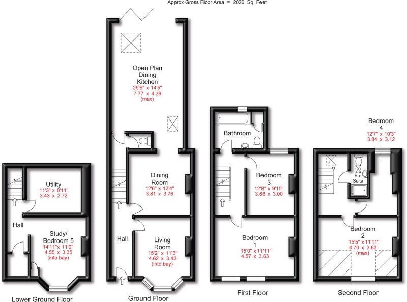 Floorplan for Hawthorn Road, Hale, WA15
