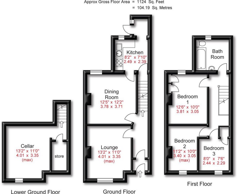 Floorplan for Hardcastle Road, Stockport, SK3