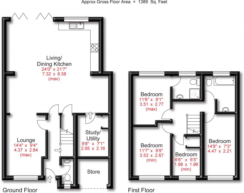 Floorplan for Pennymoor Drive, Altrincham, WA14