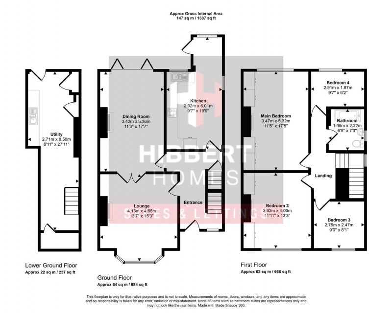 Floorplan for Carver Road, Hale, WA15 9BH.
