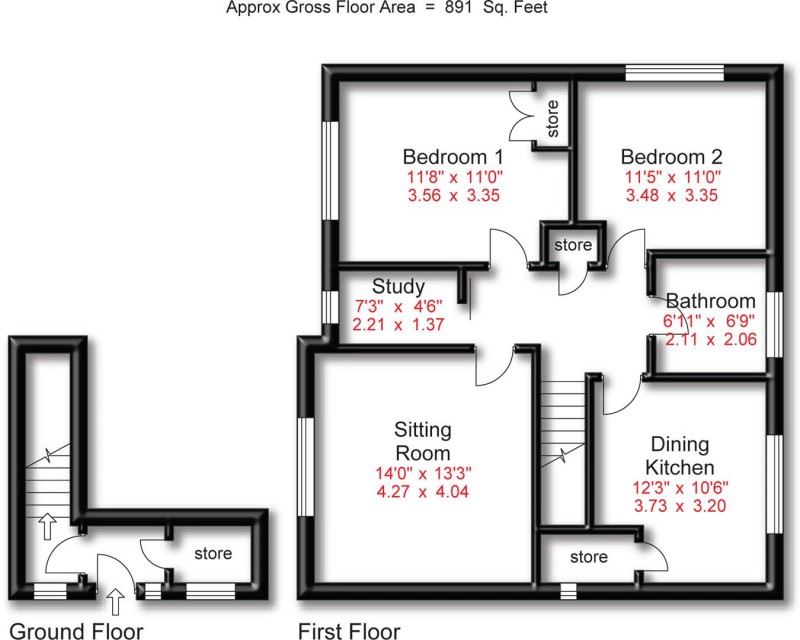 Floorplan for Buxton Crescent, Sale