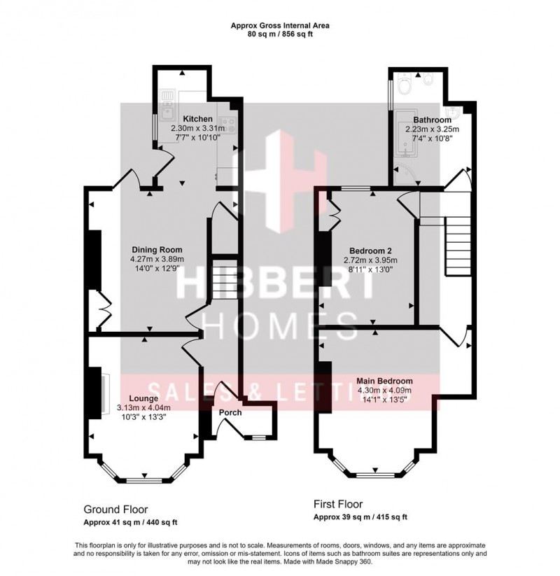Floorplan for Victoria Road, Hale, WA15 9AB.