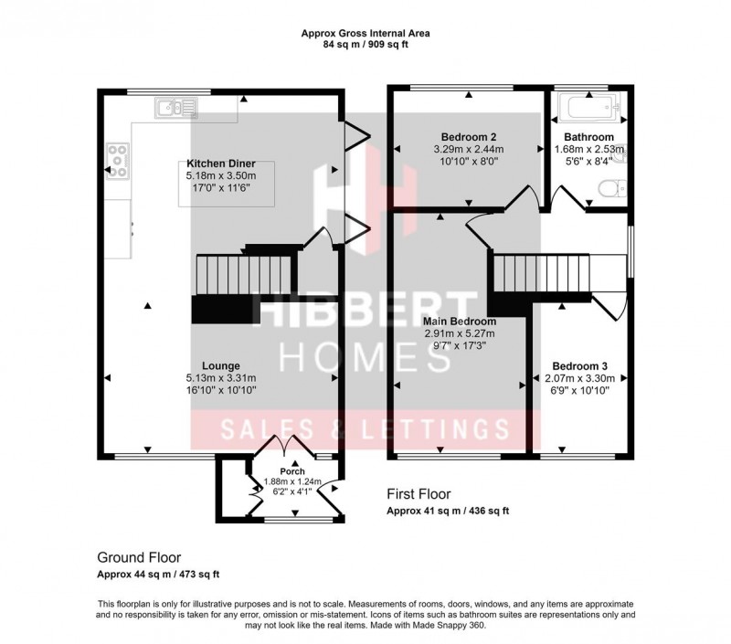 Floorplan for Heathfield Close, Sale