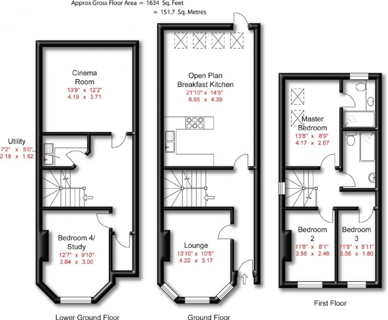 Floorplan for Byrom Street, Hale, WA14 2EN.