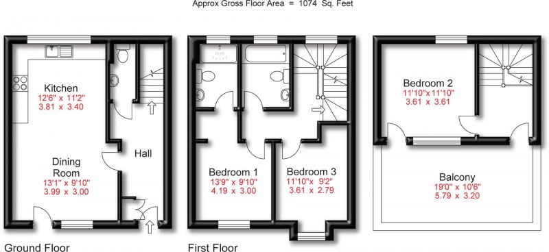 Floorplan for Wharf Road, Altrincham