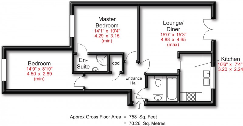 Floorplan for Meadow Court, Hale, WA15 8LG.