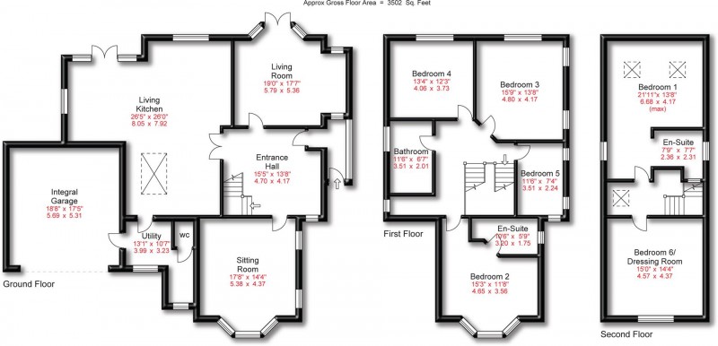 Floorplan for Grove Lane, Cheadle Hulme