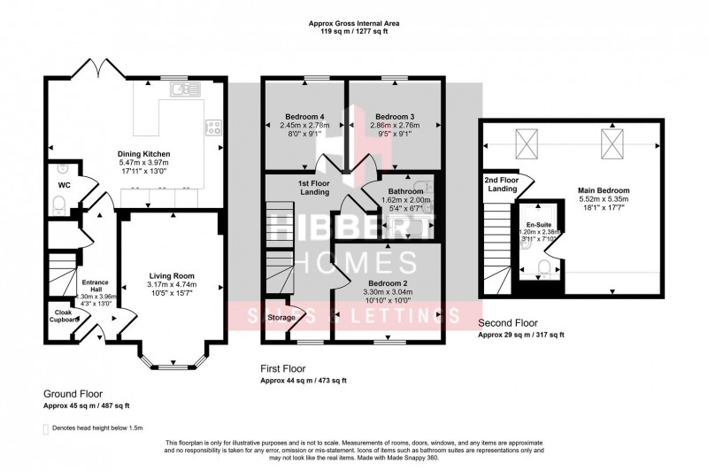 Floorplan for Plot 2 Williams Row, Chapel Road, Sale