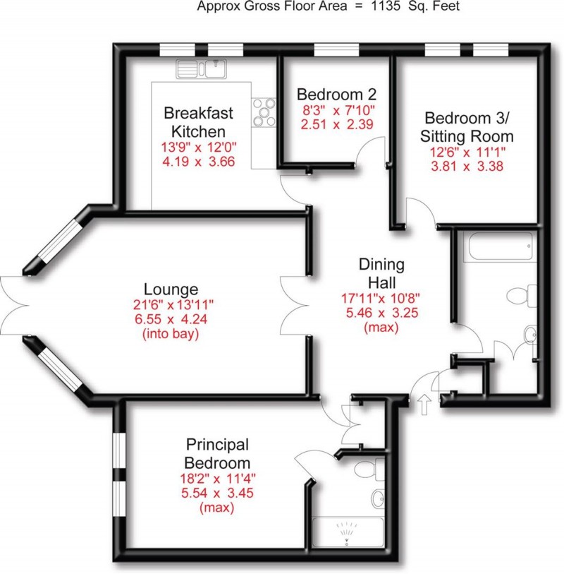 Floorplan for Stanhope Road, Bowdon, WA14
