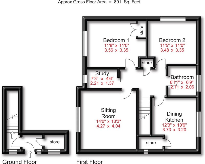 Floorplan for Buxton Crescent, Sale, M33