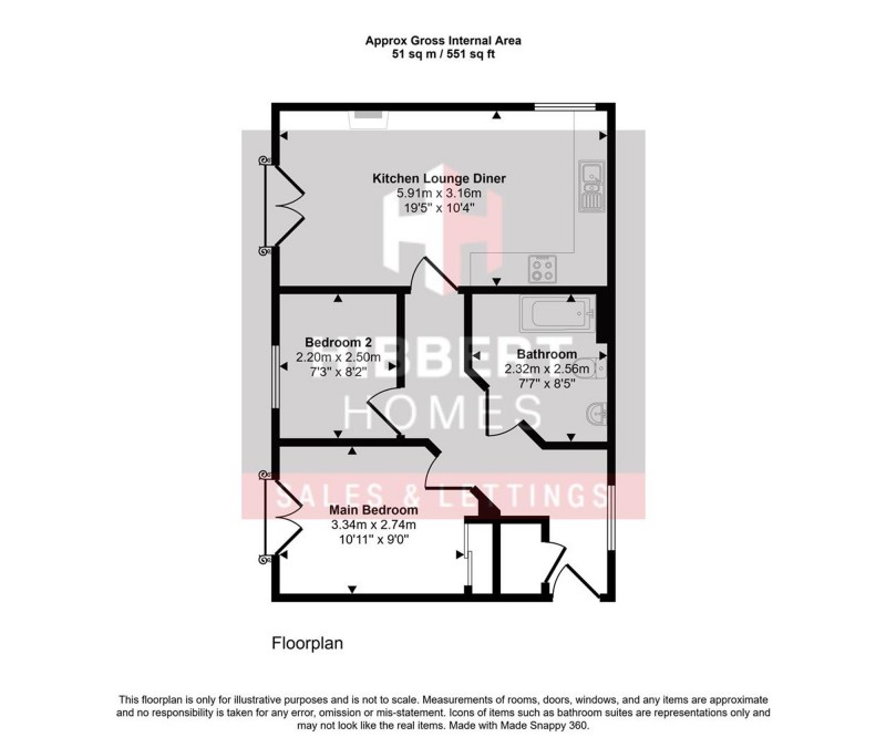 Floorplan for Lawnhurst Avenue, Wythenshawe, M23