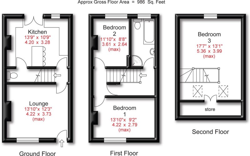 Floorplan for Brunswick Road, Altrincham, WA14