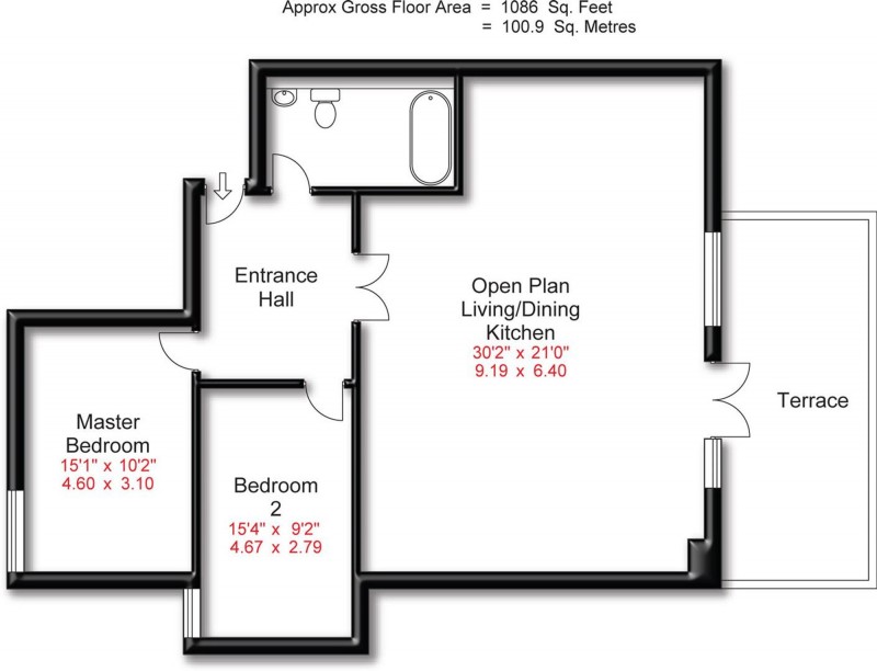 Floorplan for Grey Road, Kilpeacon House, WA14
