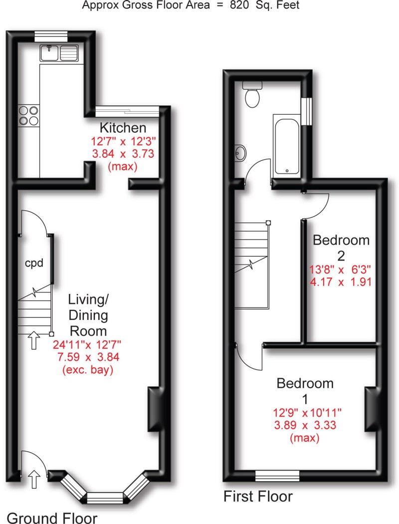 Floorplan for Byrom Street, Altrincham, WA14