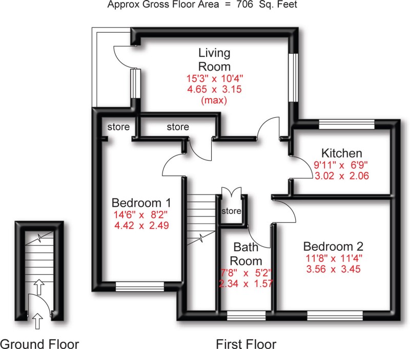 Floorplan for Rushton Drive, Bramhall, SK7