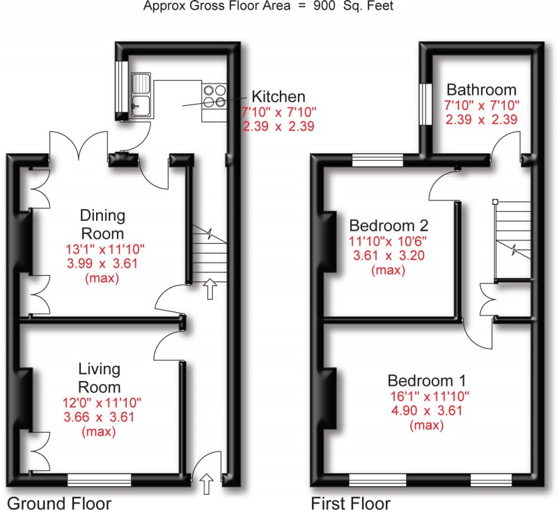 Floorplan for Brunswick Road, Altrincham, WA14