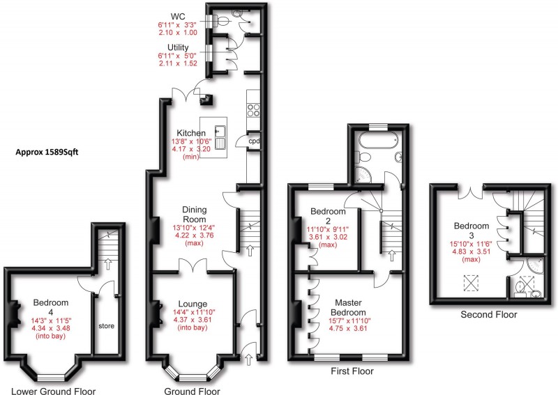 Floorplan for Victoria Road, Hale, WA15