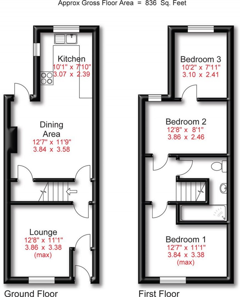 Floorplan for Countess Street, Stockport, SK2