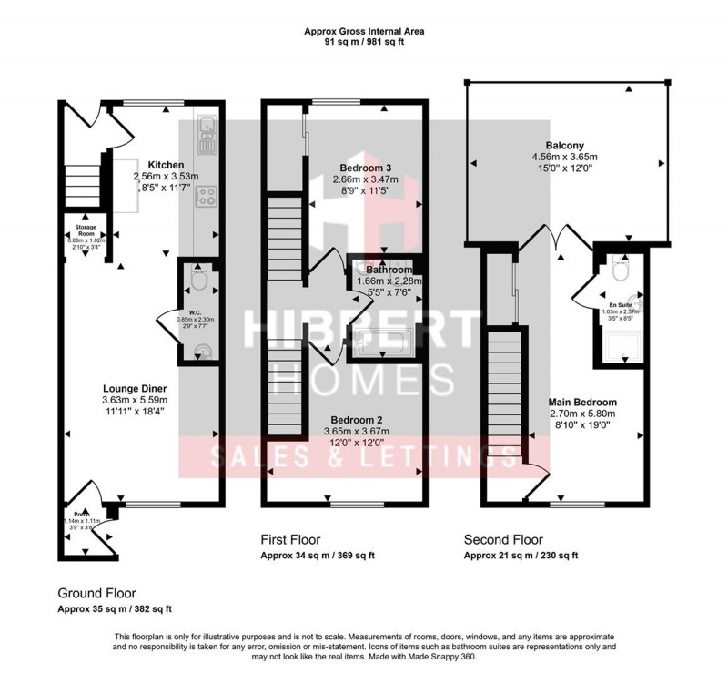 Floorplan for Hulton Square, Salford, M5