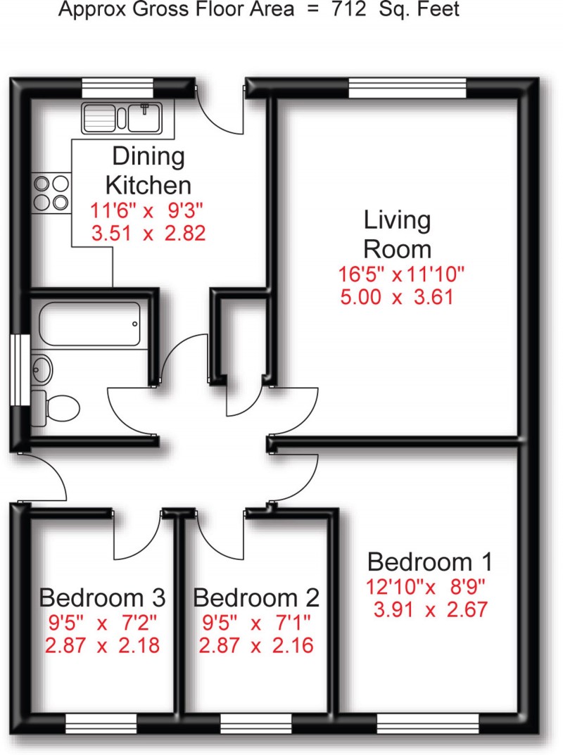 Floorplan for New Lawns, Stockport, SK5