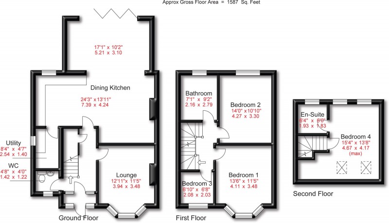 Floorplan for Claremont Avenue, West Timperley, WA14