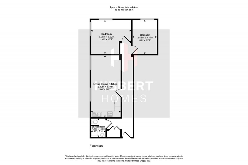 Floorplan for Dane Road, Windsor Apartments, M33