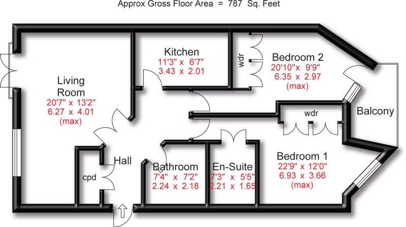 Floorplan for Bramhall Lane South, Bramhall, SK7