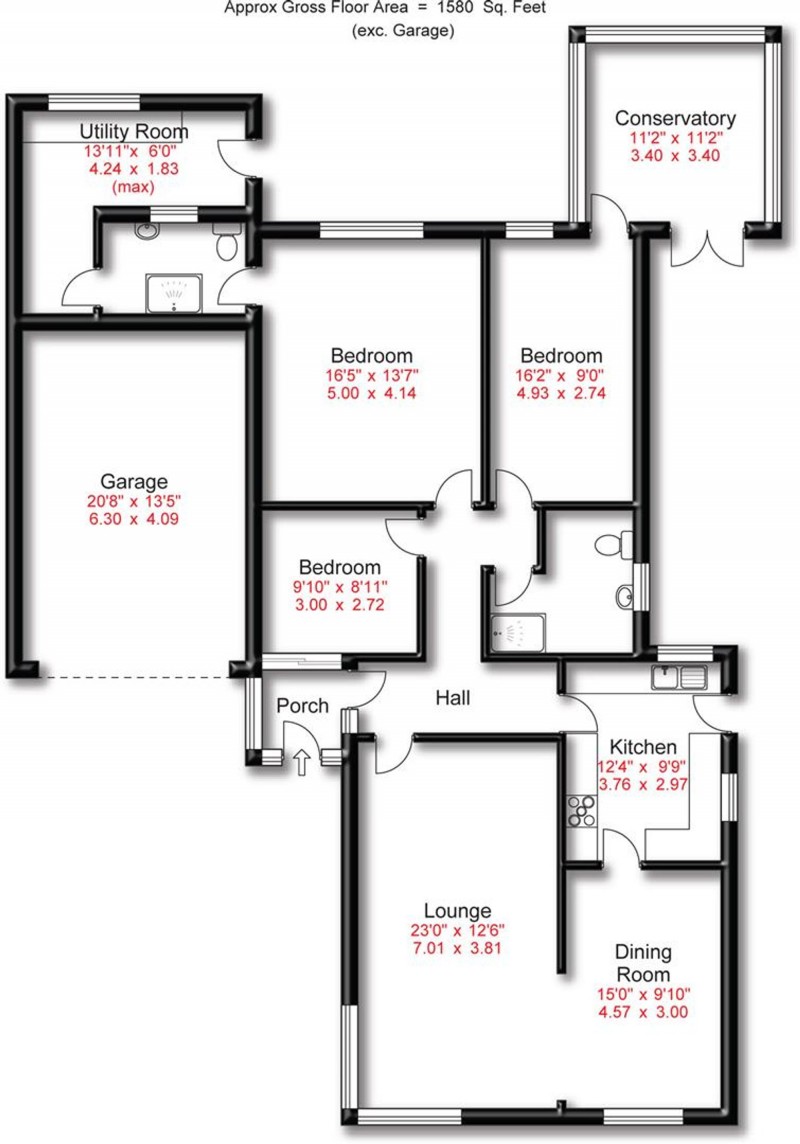 Floorplan for Gleneagles Road, Heald Green, SK8