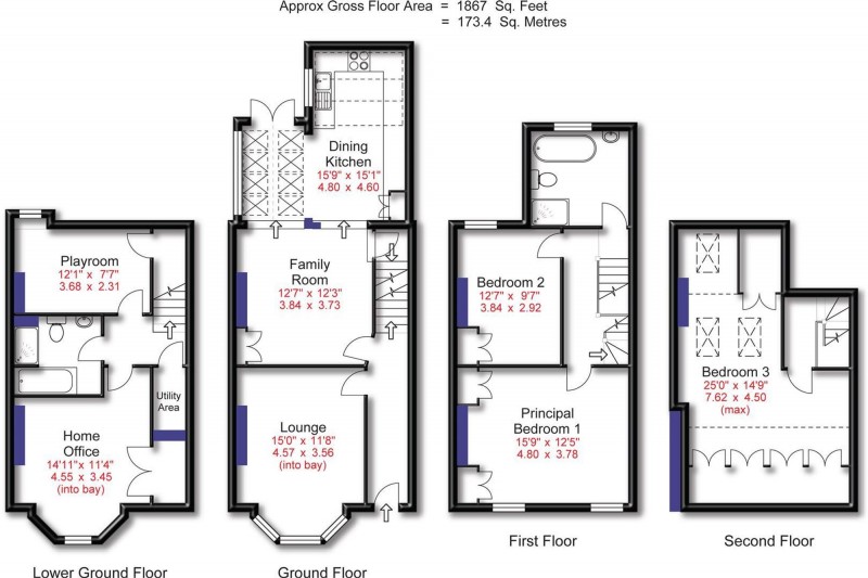 Floorplan for Victoria Road, Hale, WA15