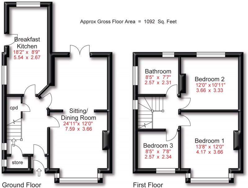 Floorplan for Grove Lane, Hale, WA15