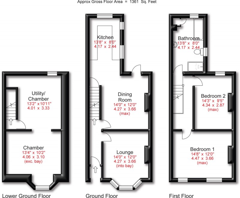 Floorplan for Byrom Street, Altrincham, WA14