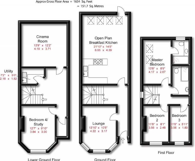 Floorplan for Byrom Street, Altrincham, WA14